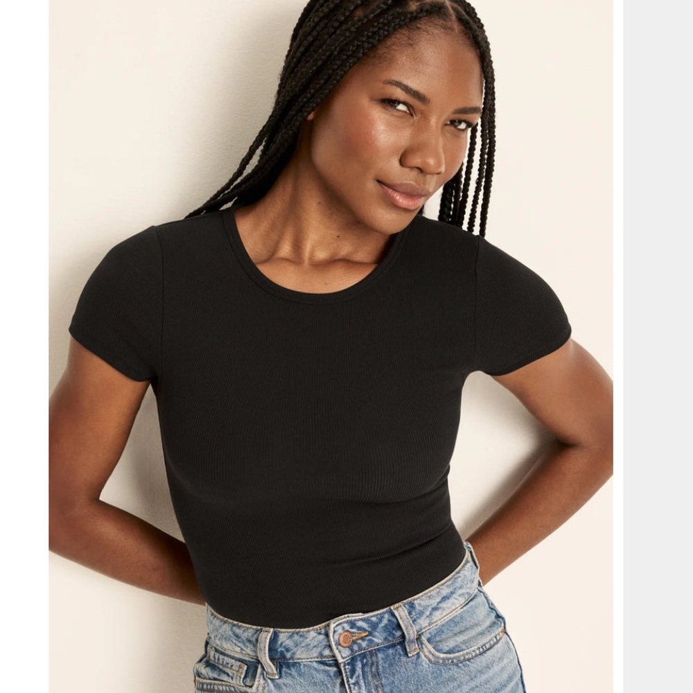 KNIX Classic Black Women's Top - SculptRib™ Cotton T-Shirt